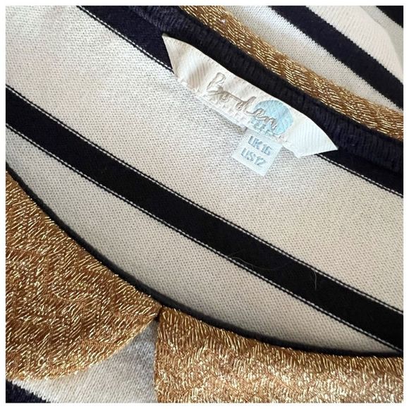 Boden Striped and Gold Sparkle Collar Sz 12 - Picture 8 of 12